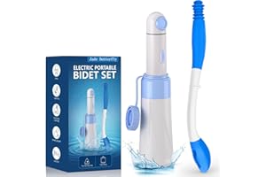 JADE BUTTERFLY Portable Bidet Toilet Aids Wiper Tool Set for Travel | 350ML Bottle | 450mAh Battery | IPX7 Waterproof |Compact & High-Powered with 2 Pressure Modes for Wiping and Personal Hygiene (Blue, Ultra)