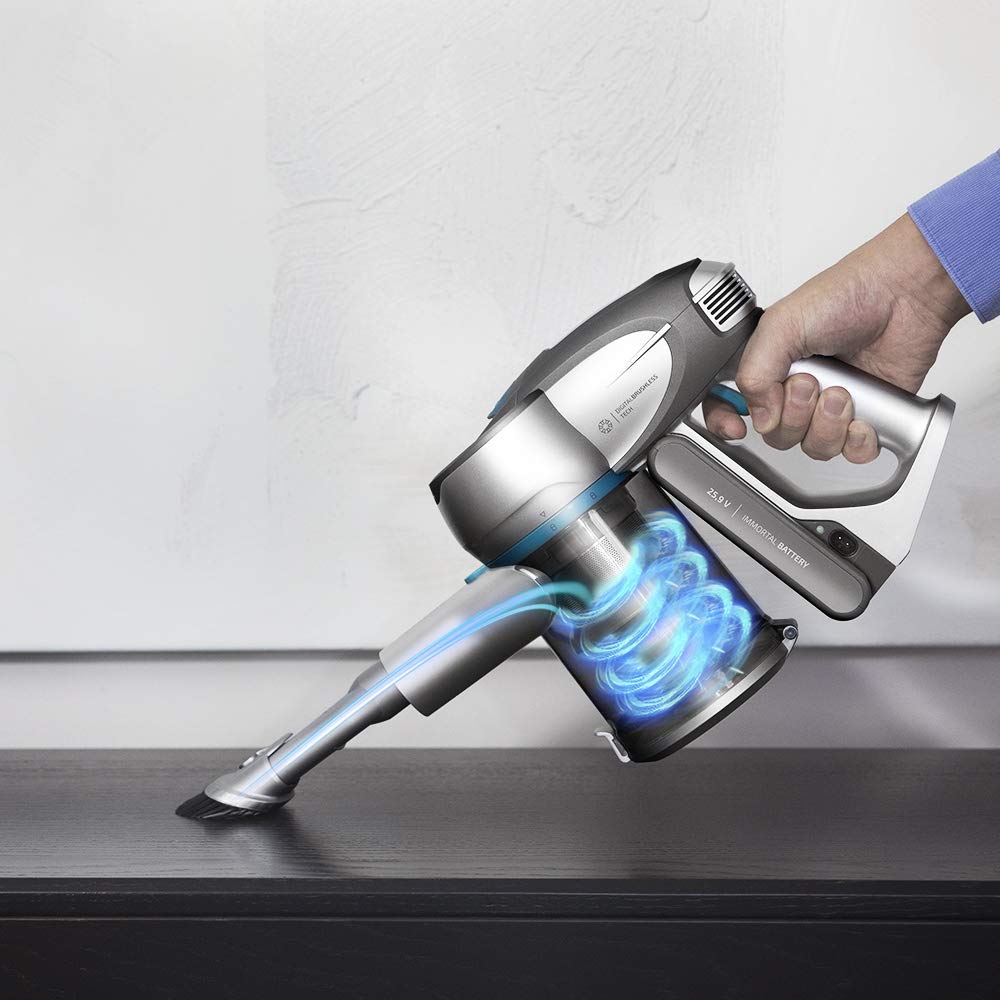 Tecnología Ciclónica 20 KPA Máxima Eficiencia hasta 50 min de Autonomía  Aspirador 3 en 1 Cecotec Aspirador Escoba Vertical y de Mano Conga Rockstar  100 Vital 320W Motor Digital Brushless Aspiración, limpieza