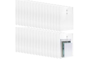Acrux7 36PCS A4 Letter Size Clear Plastic Envelopes with String Closure, 13x9.7x1.2 Inch Reusable File Folders, Expandable Po
