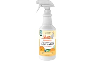 Hepper Advanced Bio-Enzyme Pet Stain & Odor Eliminator Spray - Smell, Stain & Urine Remover for Cats, Dogs & Other Animals - 32oz Spray Safe for the Home - Citrus Splash