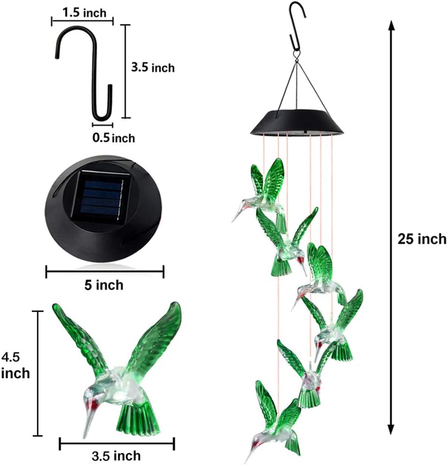 zhengshizuo Wind Chimes Outdoor, Gifts for mom, Solar Wind Chimes, Hummingbird Wind Chimes, Glowing Wind Chimes, Outdoor Decor, mom Gifts, Gardening Gifts, Grandma Gifts, Plastic Hangers Wind Chimes Solar : Garden & Outdoor