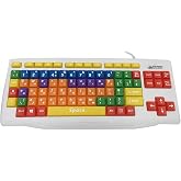 Playlearn Children's Computer USB Keyboard - Upper Case &amp; Lower Case - Color Coded SEN - Splash Proof Casing - Fun to Use Keyboard - Great Learning Tool for Children Using Computers