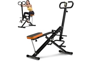 Canisflax Squat Machine for Home, Squat Assist Trainer with Adjustable Resistance, Foldable Rowing Machine, LCD Display, Exercise Trainer with 265LBS Capacity for Glutes Legs Workout