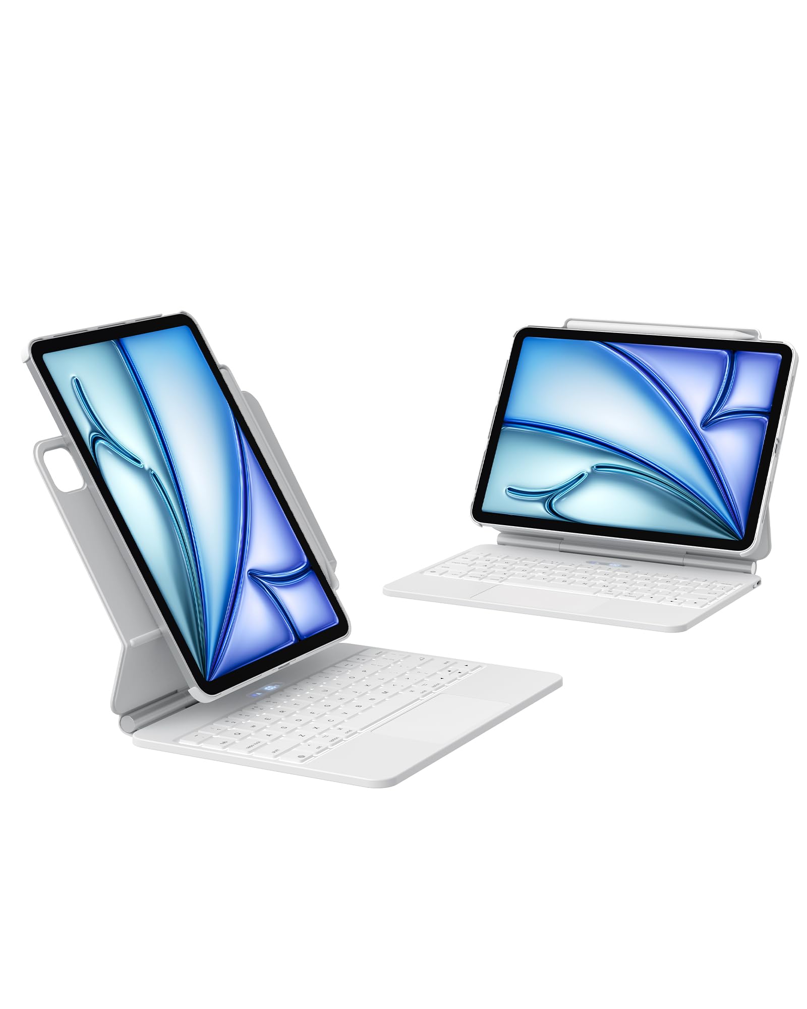 Photo 1 of Magic Keyboard Case Compatible with iPad Air 11-inch M3/M2(2025/2024), Pro 11-inch (4th/3rd/2nd/1st) Gen, 10.9-inch Air 5th/4th Gen with Pencil Holder, Can Vertical and Horizontal, White[NOT FOR M4]