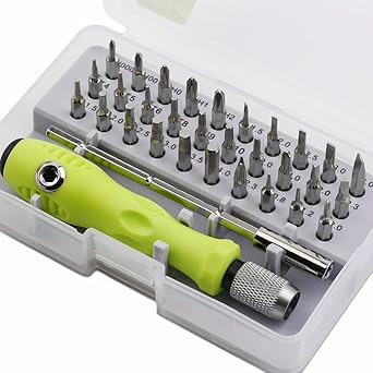 Digital Craft 32-in-1 Accuracy Interchangeable Mini Screwdriver Set Magnetic Slot Wrench Bits Repair Tools Kit (Green) - Pack of 32