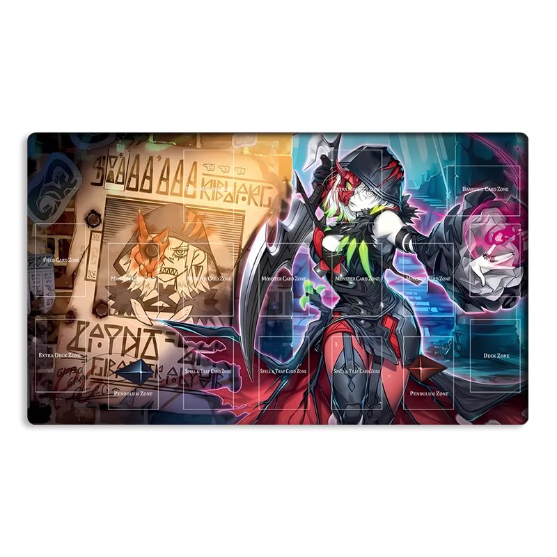 New Mlikemat Playmat Diabellestarr The Dark Witch TCG CCG OCG Trading Card Game Mat with Zones + Free Bag (ZD014-064-A)