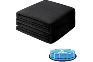 Iriisy 24ft Round Pool Liner Pad, Outdoor Swimming Pool Mat for Above Ground Pool, Pre-Cut Pool Liners for Protection, Thick Geotextile Pool Ground Pad, Puncture Prevention, Extend Liner Life (24')