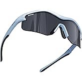DEAFRAIN Sports Sunglasses for Men Women UV Protection Running Glasses for Baseball Cycling Fishing TR90 Unbreakable Frame