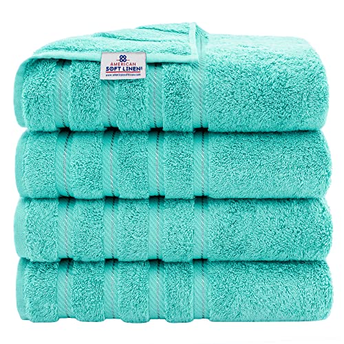 American Soft Linen Luxury 4 Piece Bath Towel Set, 100 Turkish Cotton