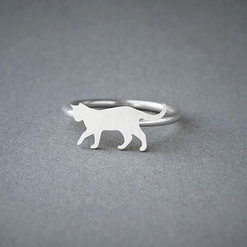 Amazon Com Shorthaired Cat Ring Cat Ring Silver Dog Ring