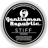 Gentlemen Republic 8oz Stiff Hair Pomade - All-Day Hold, High Shine | Lightweight, alcohol-free and paraben-free formula with all-day hold and high shine finish, ideal for thick hair