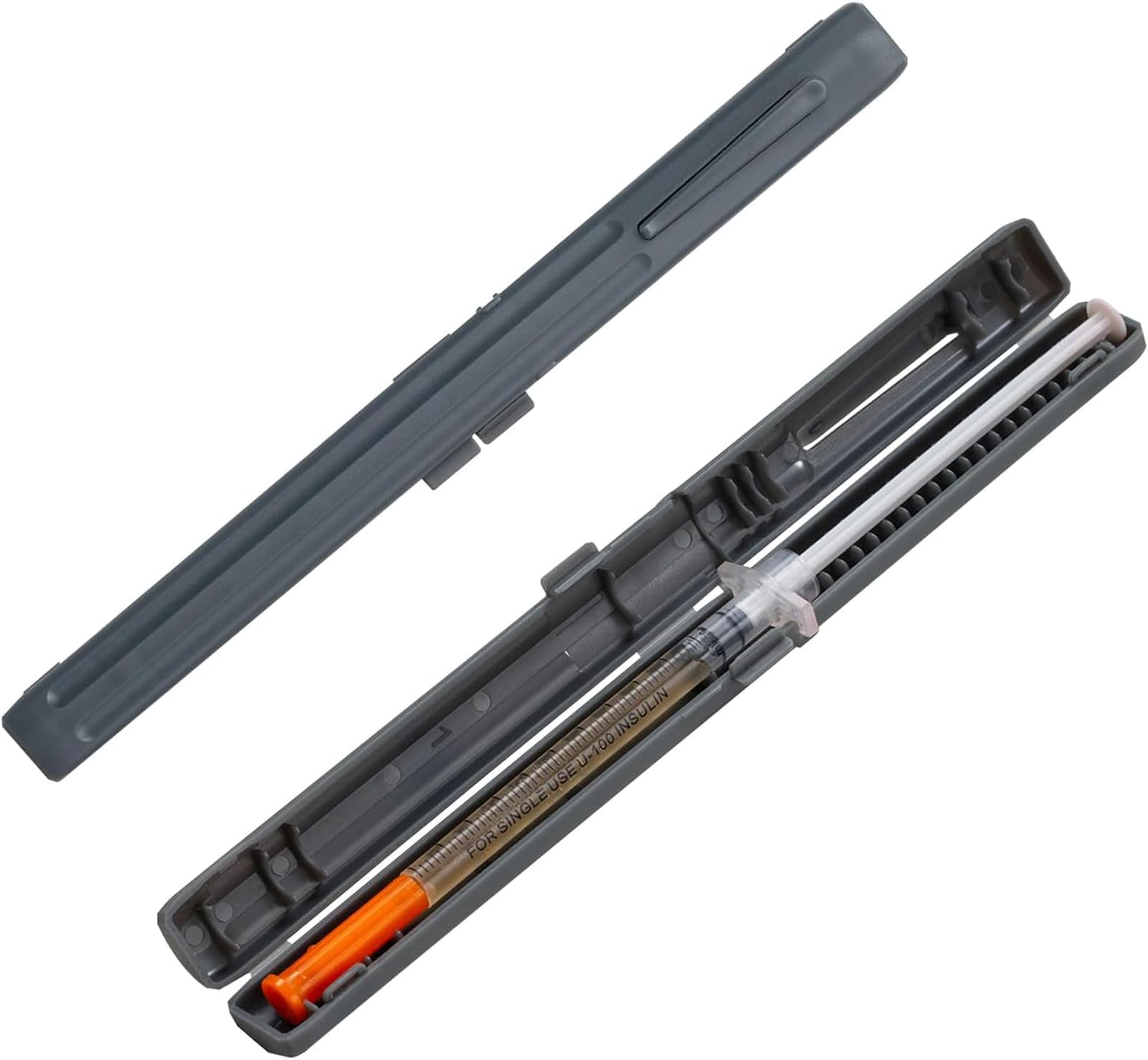 Portable Travel Case for Pre-filled Insulin Syringes - Secure and Advanced Solution for Diabetes (Grey)