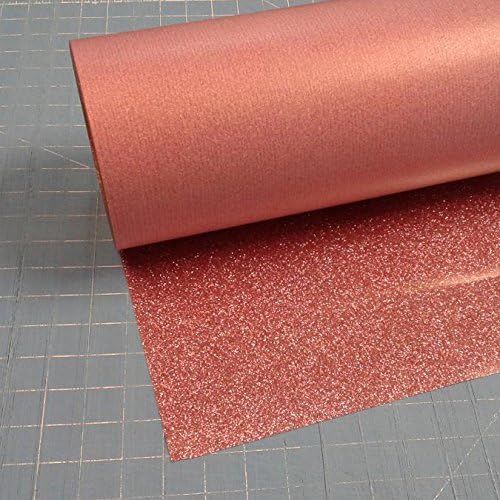 Rose Gold Siser Glitter 20" x 5' Iron on Heat Transfer Vinyl Roll, HTV by Coaches World
