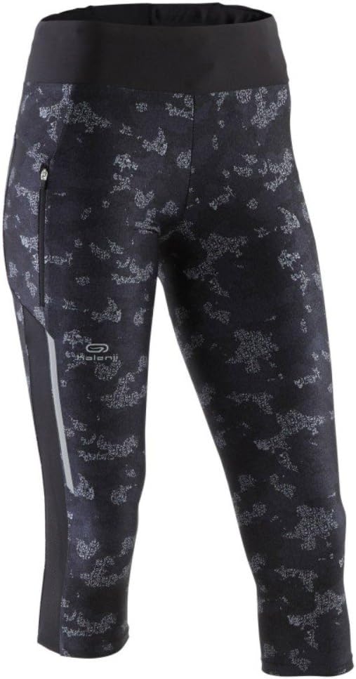 Kalenji Run Dry + Women's Running Cropped Bottoms - Camo Black