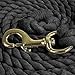 Intrepid International Horse Tack - Heavy Duty Cotton Rope Lead Ropes for Horses, with Durable Brass Trigger Snap, Attaches to Halter or Harness, Soft and Comfortable Grip - Black, 10 Feet