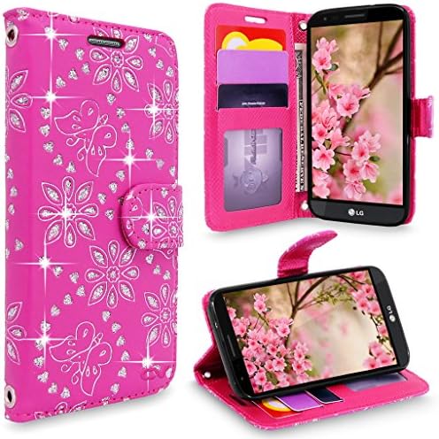 LG Stylo 3 Case, Cellularvilla [Slim] [Card Slot] Premium Leather Wallet Case [Drop Protection] With Wristlet Book Style Flip [Stand] Cover For LG Stylo 3 Plus / LG Stylus 3 LS777 (Pink Glitter)