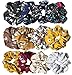 12 Pack Chiffon Hair Scrunchies Flower Scrunchy Hair Bobbles Floral Hair Ties Ponytail Holder for Women Girls- 12 Assorted Colors