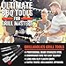 Grillaholics BBQ Grill Tools Set - 4-Piece Heavy Duty Stainless Steel Barbecue Grilling Utensils - Premium Grill Accessories for Barbecue - Spatula, Tongs, Fork, and Basting Brush (Grey)
