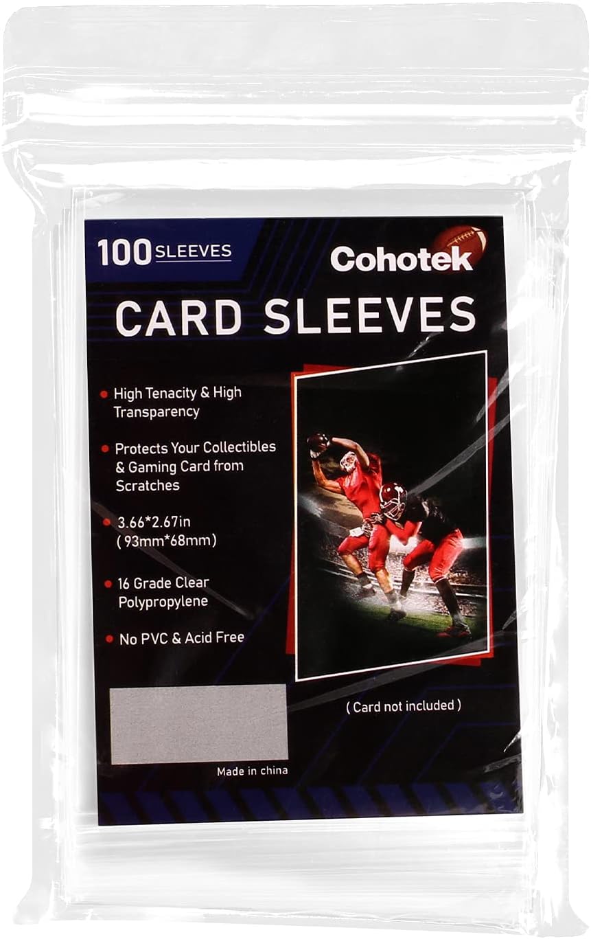 100 Counts Clear Soft Card Sleeves, Cohotek Trading Card Sleeves Deck