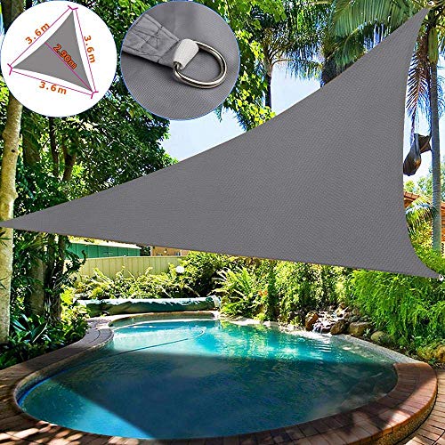 FBSPORT Sonnensegel Sonnenschutz für Terrasse Dreieckig 3.6x3.6x3.6 Wasserdicht Oxford Tuch 95% UV-Schutz für Garten… – Bild 4