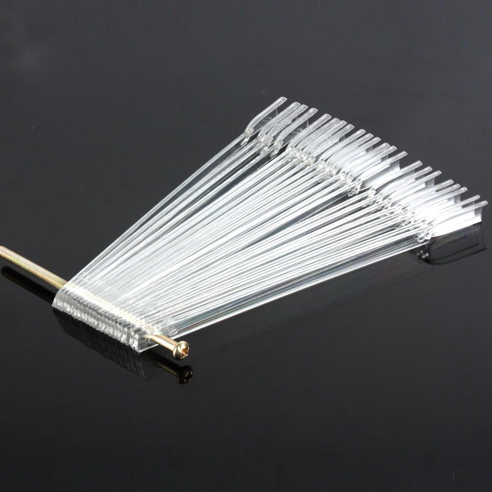 Clear False Nail Art Tips Sticks polish Display Fan Practice salon-Pack of 50 By SYG
