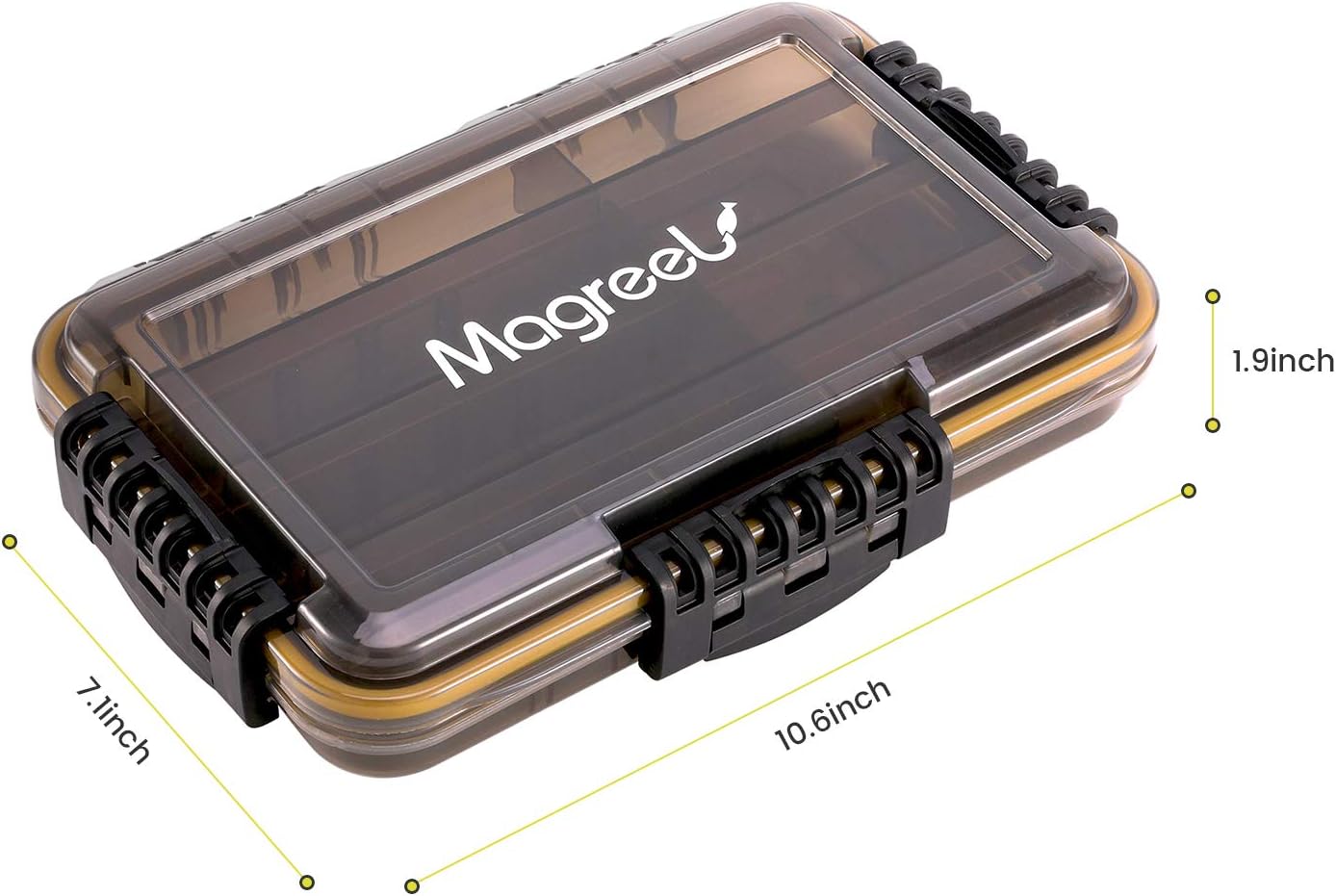 Magreel Waterproof Fishing Tackle Box, 3600/3700 Tackle Trays Tea-Colored Transparent Fishing Tackle Storage Organizer Boxes with DIY Dividers, 1 Pack/2 Pack: Home Improvement