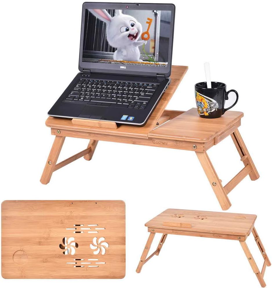 Best durable height adjustable rolling laptop notebook desk over sofa table stand