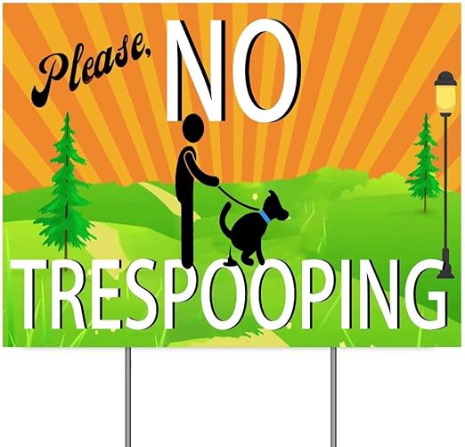 Cartel de jardín con estacas de tierra no pooping Dog Sign Please No