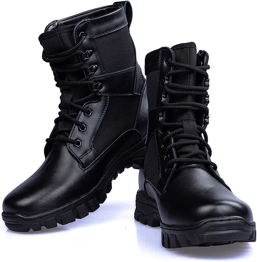comfortable black combat boots
