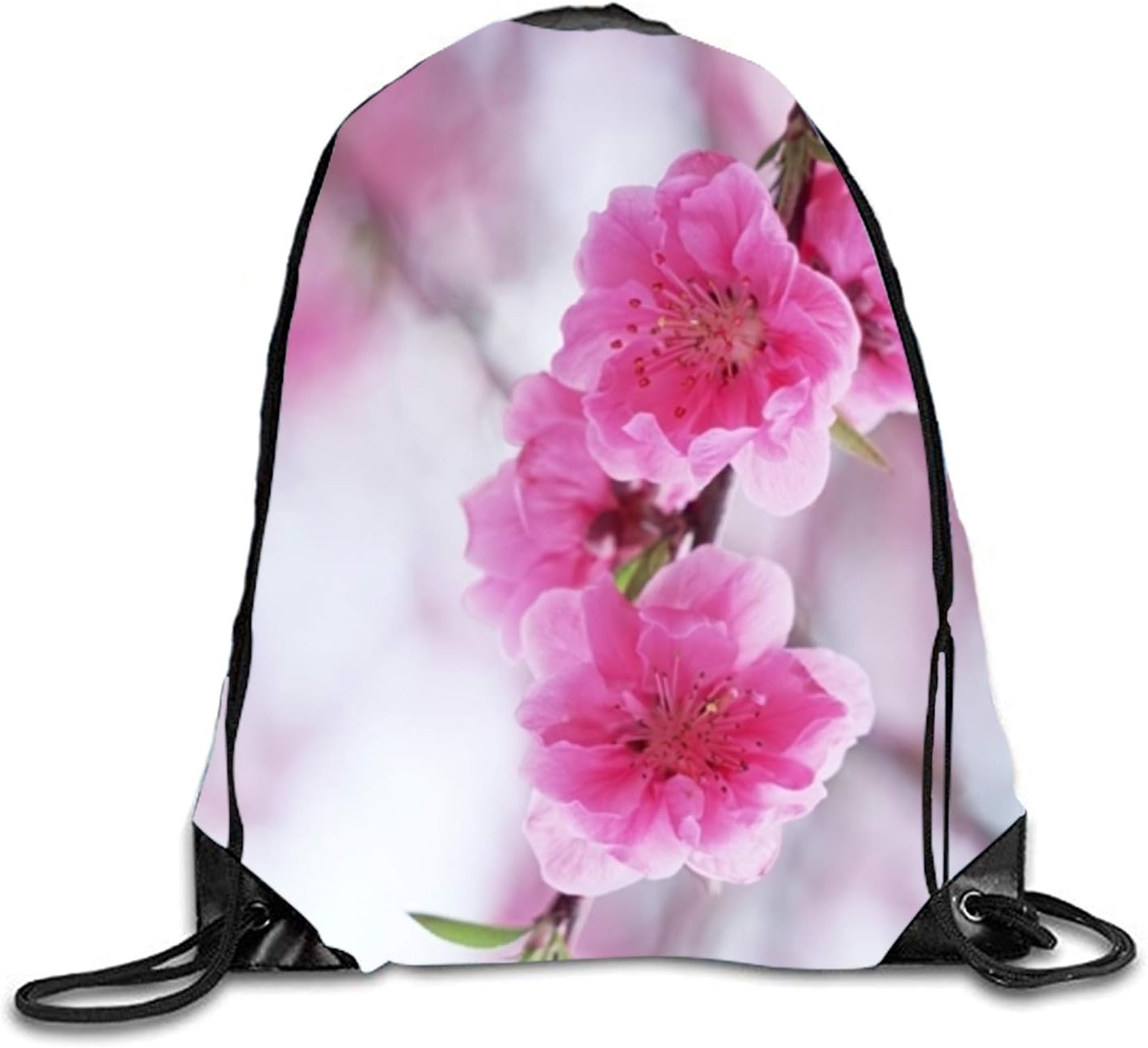 Plumblossoms 3D Print Drawstring Backpack Sport Gym Bag Daypackon