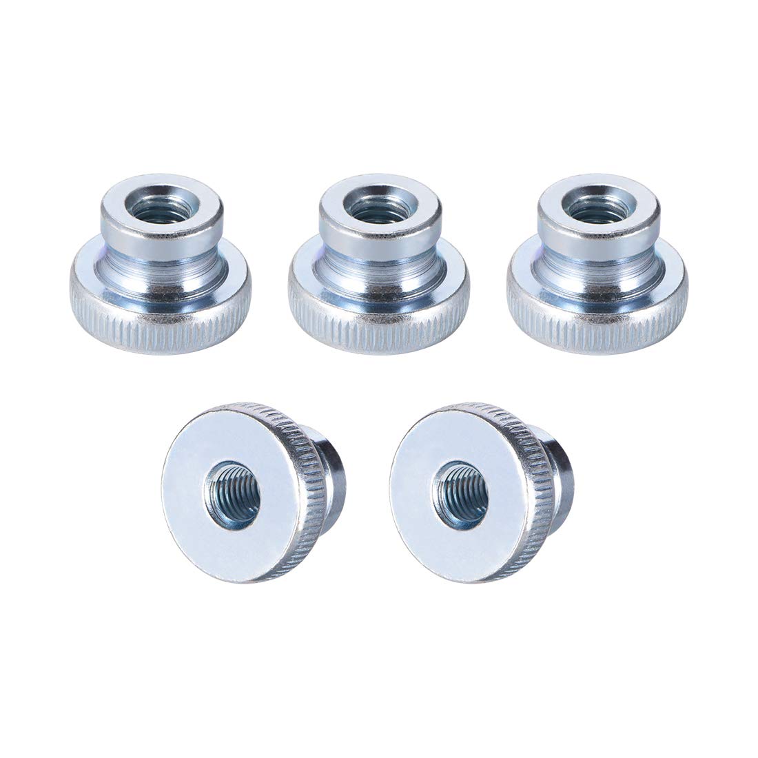uxcell Knurled Thumb Nuts Pack of 5 Zinc Plating M6 Round Knobs with
