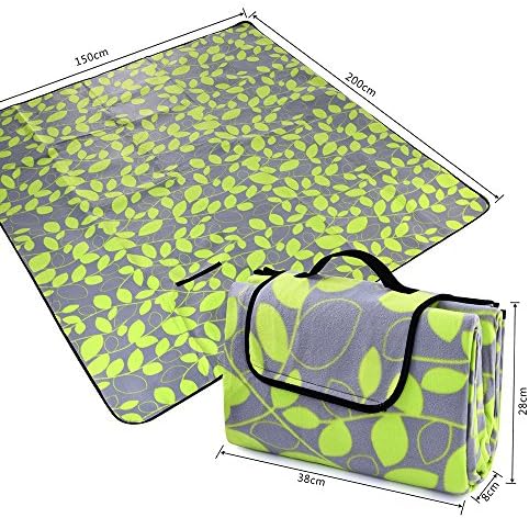 OutMorgo Picnic Blanket Oversize 80”x 80”, Fold able and Portable Tote, Waterproof and Sand Proof Mat - Best for Picnic,Beach,RV,Outing Grass Trip Party and Music Festivals