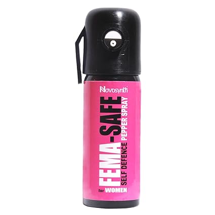 Novosynth FEMSAFE Maximum Strength Self Defence Pepper Spray for Ladies/Women/Girls. Sprays Upto 12 Feet and 45 Shots