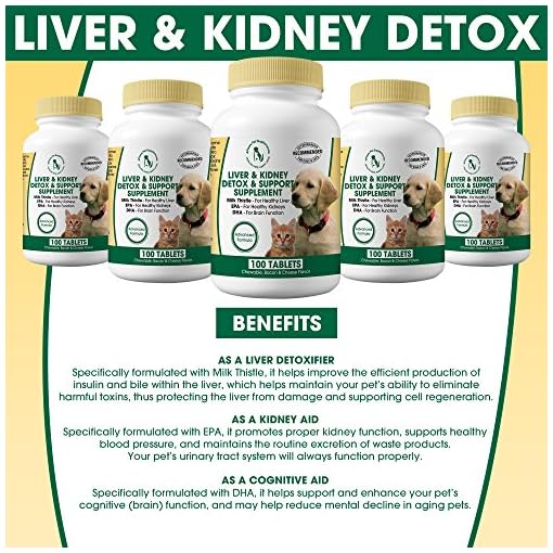 Milk Thistle Liver & Kidney Supplement for DOGS and CATS with DHA, EPA