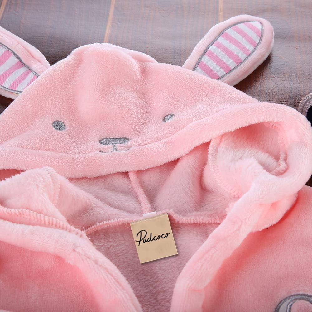 Glosun Baby Coral Fleece Bathrobe Toddler Kids Hooded Terry Robe Cartoon Animal Pajamas Sleepwear Bath Wrap: Clothing