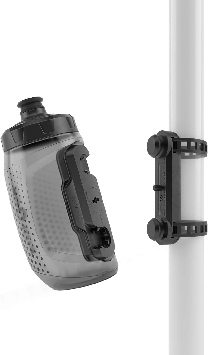 Fidlock Twist Trinkflasche 450ml Fahrrad Uni Base Rahmen Halterung Wasserflasche Befestigung, 09626TBL, Trans Black, 444 ml