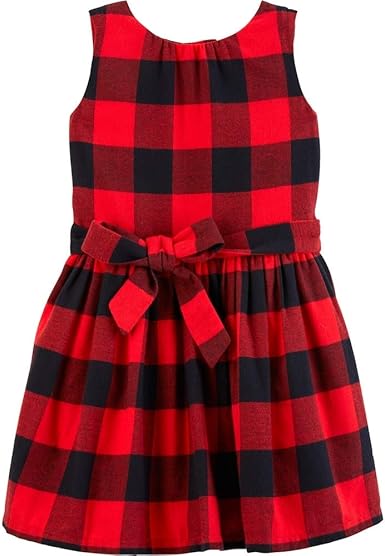 red black flannel dress