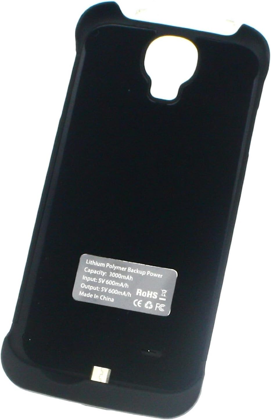 3000mAh Backup External Battery Power Charger Case Cover for Samsung Galaxy S4 Black
