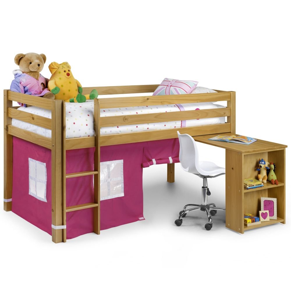 Kids Mid Sleeper With Blue Starry Tent Happy Beds Wendy Pine Wood