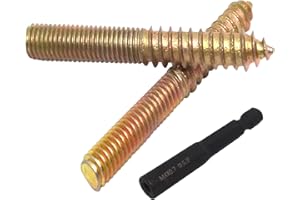 DGZ STORE 20Pcs Hanger Bolts Double Headed Bolts Kit,with (M4x0.7mm) Hanger Bolt Driver, Hanger Bolts for Wood Furniture(M4x35mm)