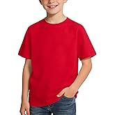 BOOPH Boys Shirts Short Sleeve T-Shirts Kids Basic Crew Neck Tops Casual Cotton Tees Clothes