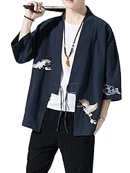 Men's Japanese Kimono Cardigan Loose Cotton Linen
