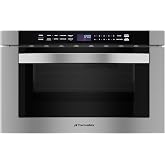 24 Inch Built-in Microwave Drawer, ThermoMate 1.2 Cu. Ft. Microwave Drawer with Automatic Presets, 1000 Watts with 11 Power Levels, Touch Controls, Sensor Cooking, Defrosting Rack, Stainless Steel