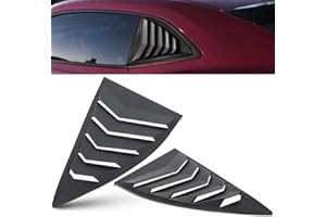DANTI Side Window Louvers for Chevrolet Camaro 2010 2011 2012 2013 2014 2015 Windshield Sun Shade Cover Lambo Style Window Cover Matte Black(2pcs)