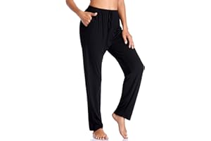 ASIMOON Women's Yoga Pants Soft Comfy Stretch Loose Straight Casual Athletic Pants Running Workout Lounge Pants with Pockets