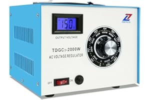 ZHENGXI 2000W Max 20 Amp Variac Variable Transformer, 0-150 Volt Output Regulador de Voltaje for US Plug
