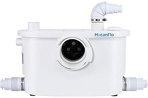 HOCANFLO Macerator Pump, Macecrating Toilet Pump for Basement with 3 Water Connections for Kitchen Sink, Laundry Machine,Macerating Toilet, Laundry