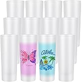 Tideme 3 oz Sublimation Shot Glass Blanks - 12 PCS Sublimation Frosted Shot Glasses,Personalized Glass Cups with Heavy Base, DIY Wine Tumbler for Whiskey,Tequila,Vodka