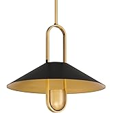Minka Lavery 151-876 Goldenridge 15" Wide LED Pendant - Matte Black and Legacy Brass