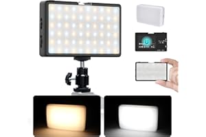 LED Video Light, Moman Camera Light for Photography, Portable 5000mAh Video Recording Lights with Cold Shoe, Mini Light CRI 98+ Dimmable 2500-9000K Video Lighting, On-Camera-LED-Video-Light